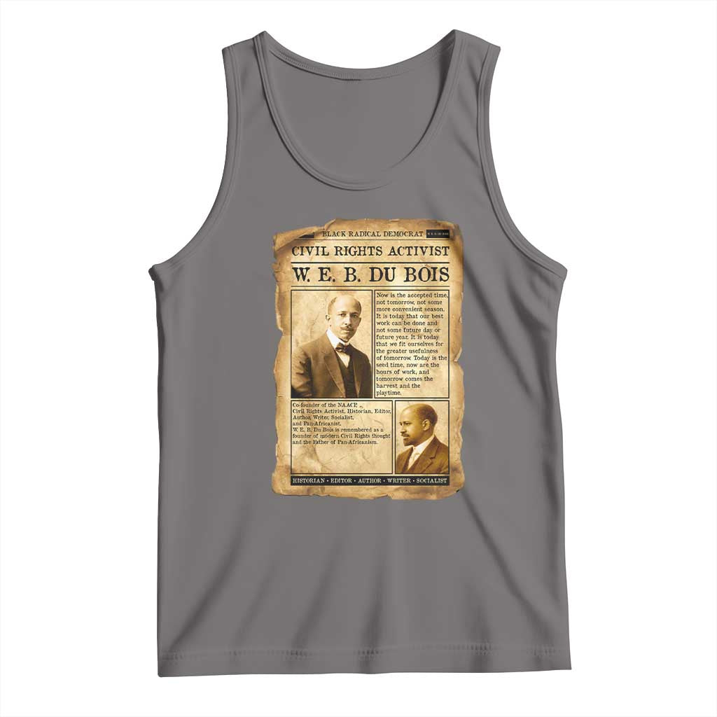 Vintage Newspaper W E B Du Bois Tank Top Civil Rights History TS12 Deep Heather Print Your Wear