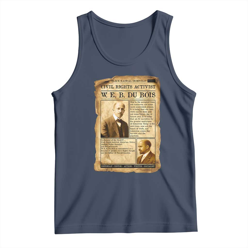 Vintage Newspaper W E B Du Bois Tank Top Civil Rights History TS12 Navy Print Your Wear