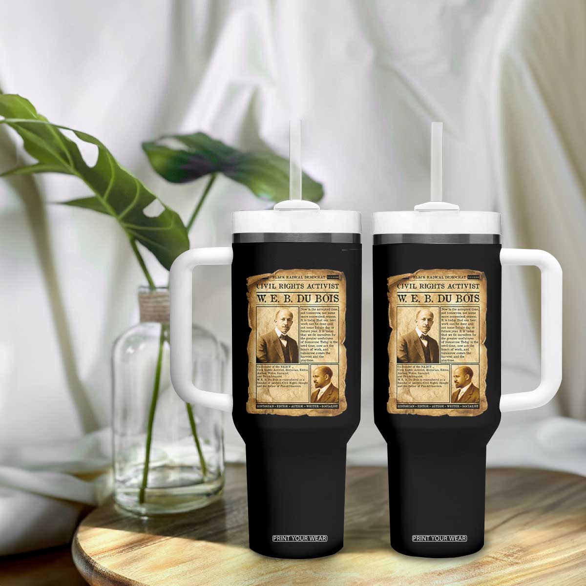 Vintage Newspaper W E B Du Bois Tumbler With Handle Civil Rights History TS12 Print Your Wear