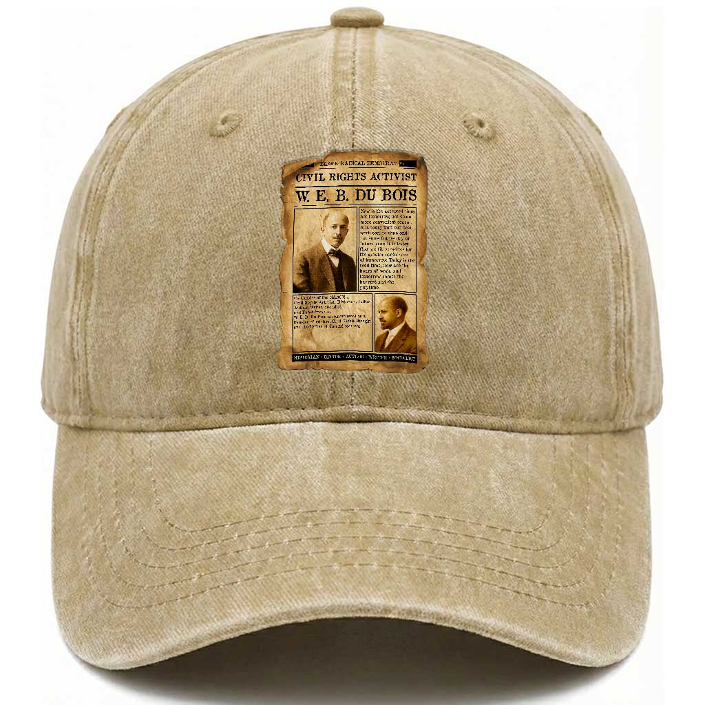 Vintage Newspaper W E B Du Bois Washed Cotton Baseball Cap Civil Rights History TS12 Print Your Wear