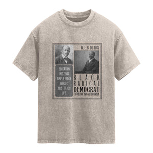 W E B Du Bois Washed Cotton T-Shirt Pan Africanism Intellectual Leader