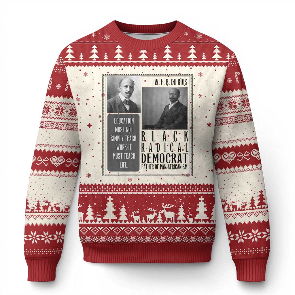 W E B Du Bois Ugly Christmas Sweater Pan Africanism Intellectual Leader TS12 Beige Red Print Your Wear