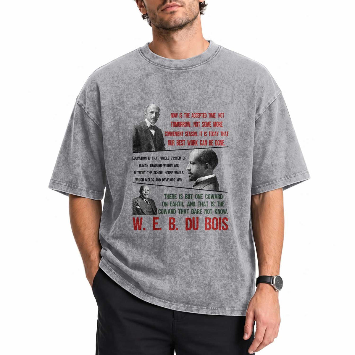 W E B Du Bois Education And Human Development Quote Washed Cotton T-Shirt