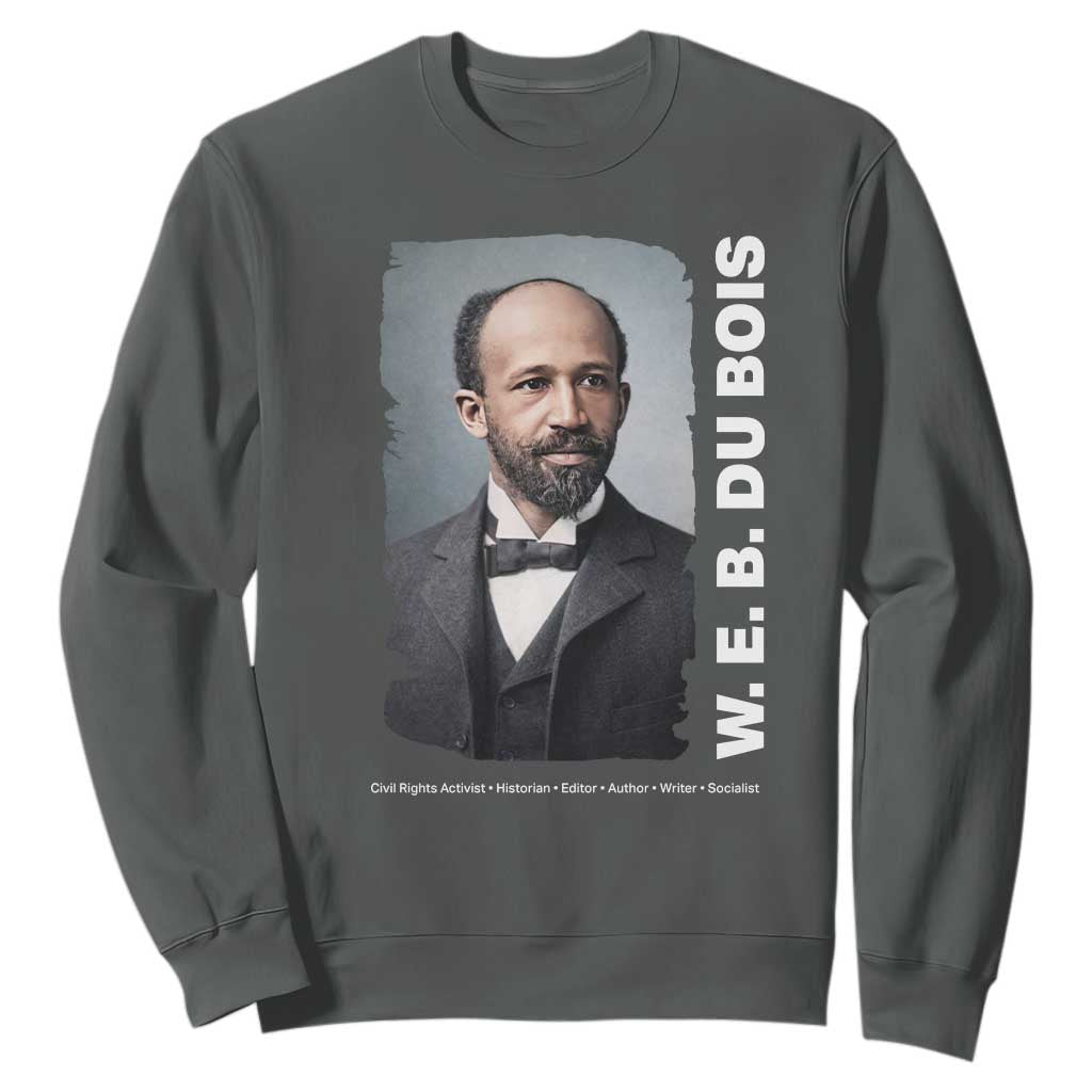 W E B Du Bois Sweatshirt Black Thought Leader And Intellectual Legacy TS12 Dark Heather Print Your Wear