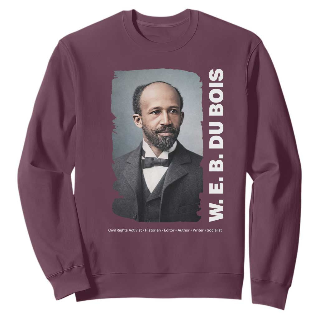 W E B Du Bois Sweatshirt Black Thought Leader And Intellectual Legacy TS12 Maroon Print Your Wear