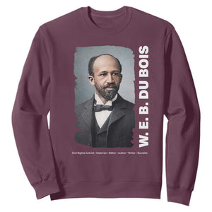 W E B Du Bois Sweatshirt Black Thought Leader And Intellectual Legacy TS12 Maroon Print Your Wear