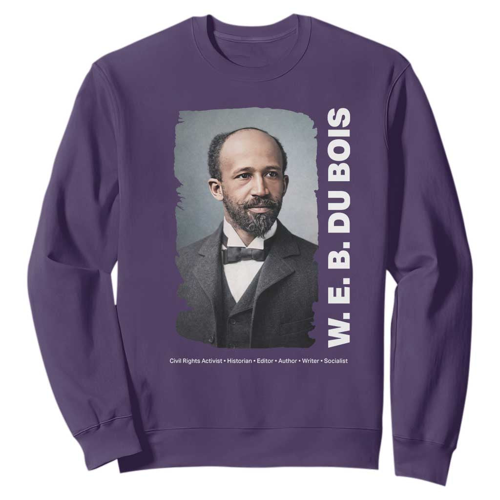 W E B Du Bois Sweatshirt Black Thought Leader And Intellectual Legacy TS12 Purple Print Your Wear
