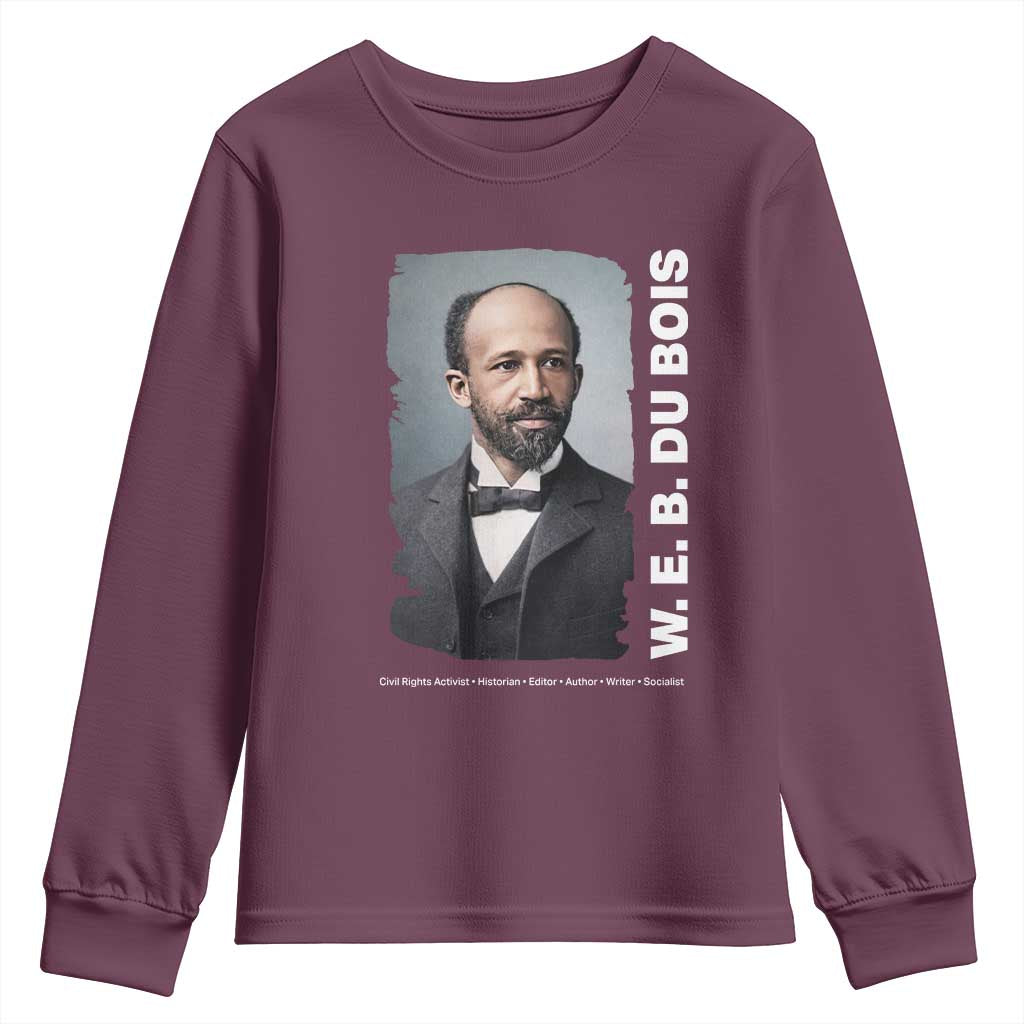 W E B Du Bois Youth Sweatshirt Black Thought Leader And Intellectual Legacy TS12 Maroon Print Your Wear