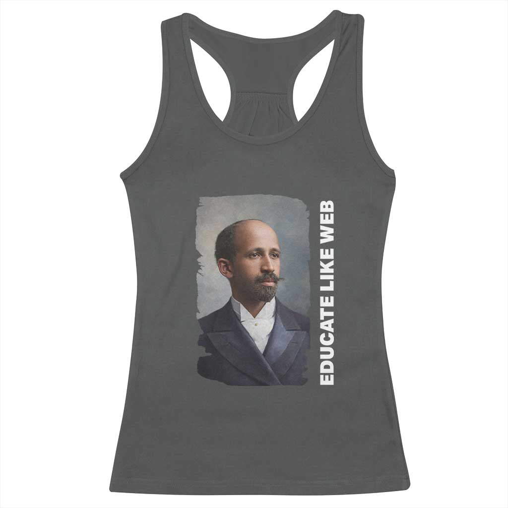 Educate Like W E B Racerback Tank Top African American Heritage TS12 Dark Heather Print Your Wear
