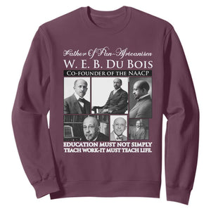 W E B Du Bois Sweatshirt Education Must Teach Life Quote TS12 Maroon Print Your Wear