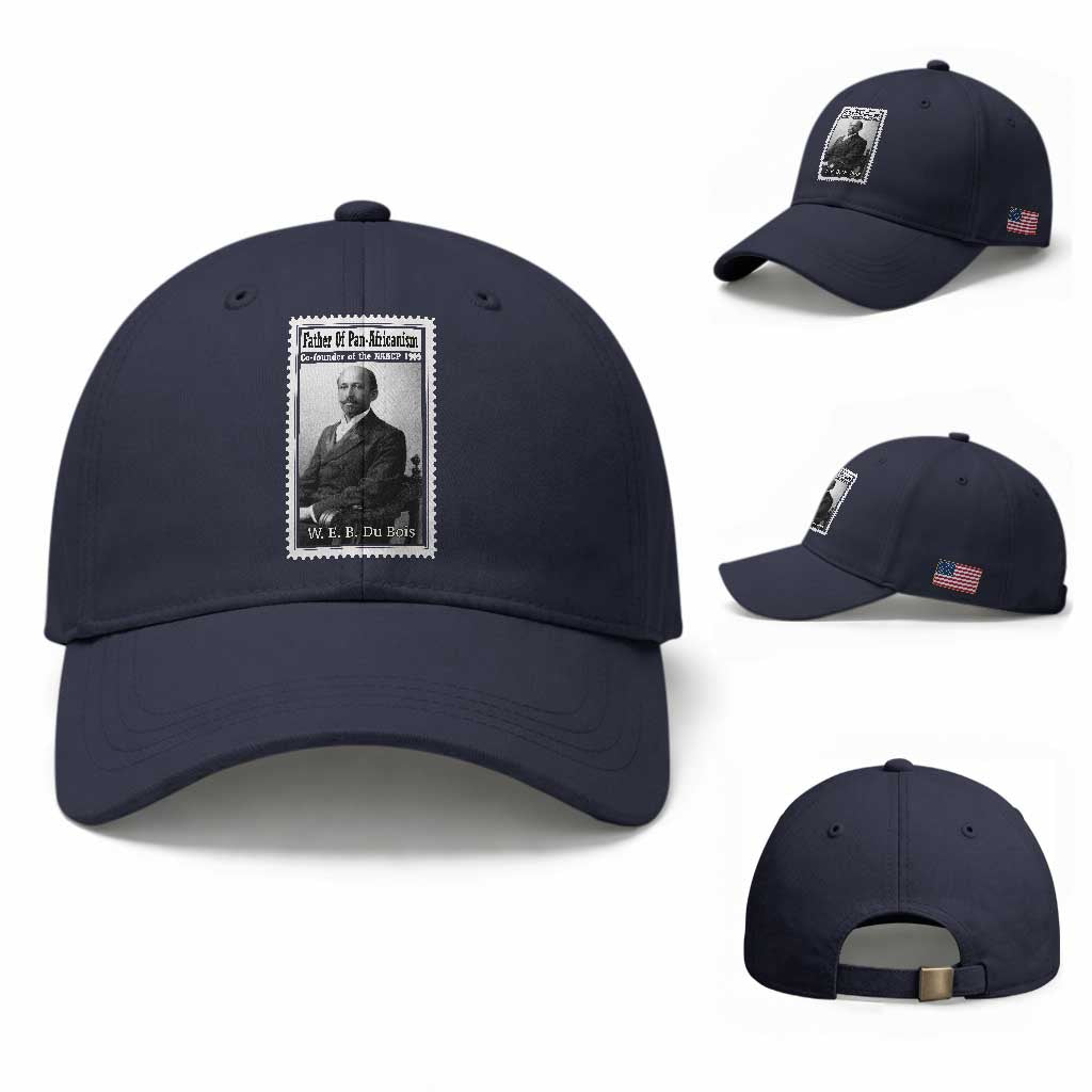 Vintage Stamp W E B Du Bois Baseball Cap Black Thought Leader TS12 Baseball Cap Universal Fit Navy Print Your Wear