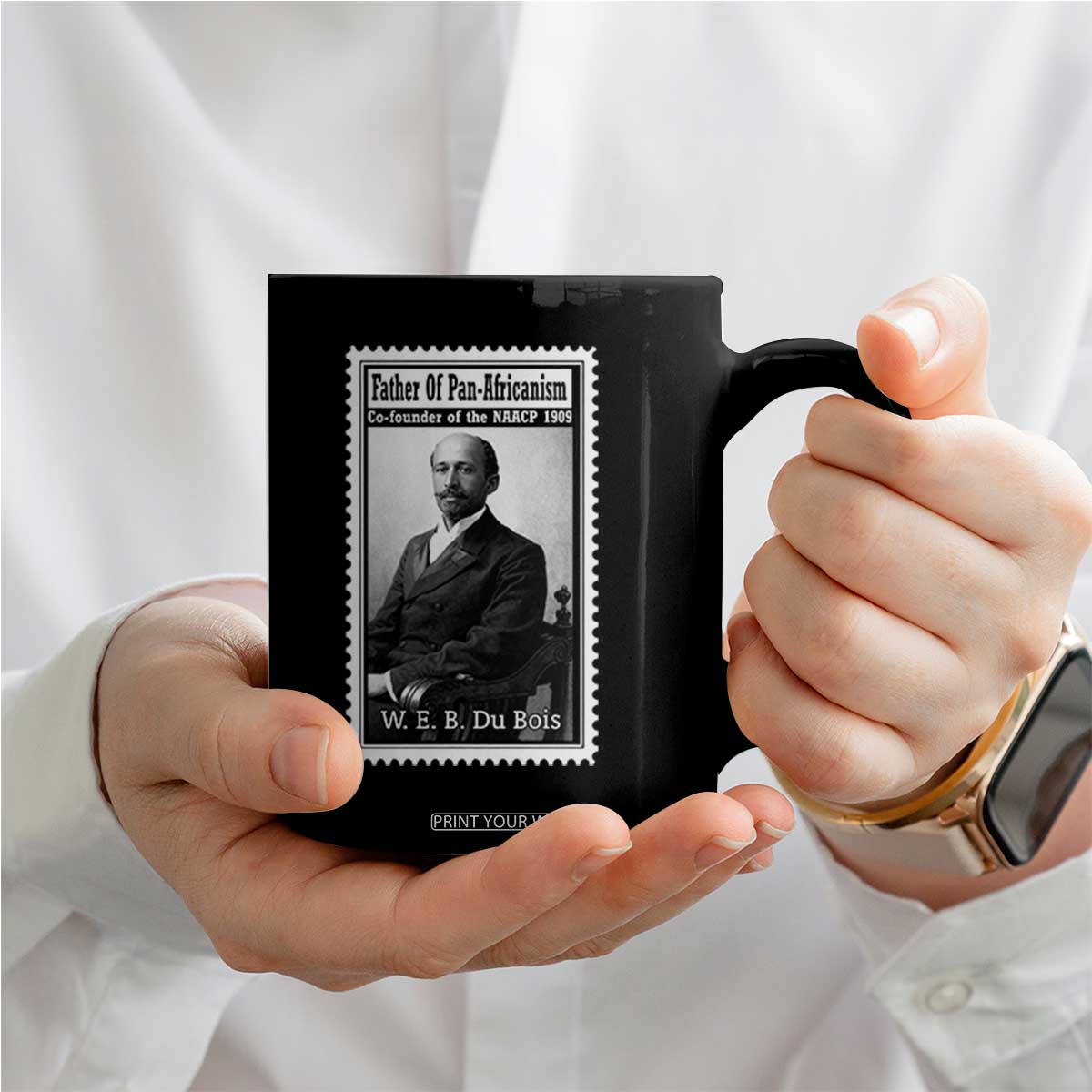 Vintage Stamp W E B Du Bois Coffee Mug Black Thought Leader TS12 Print Your Wear