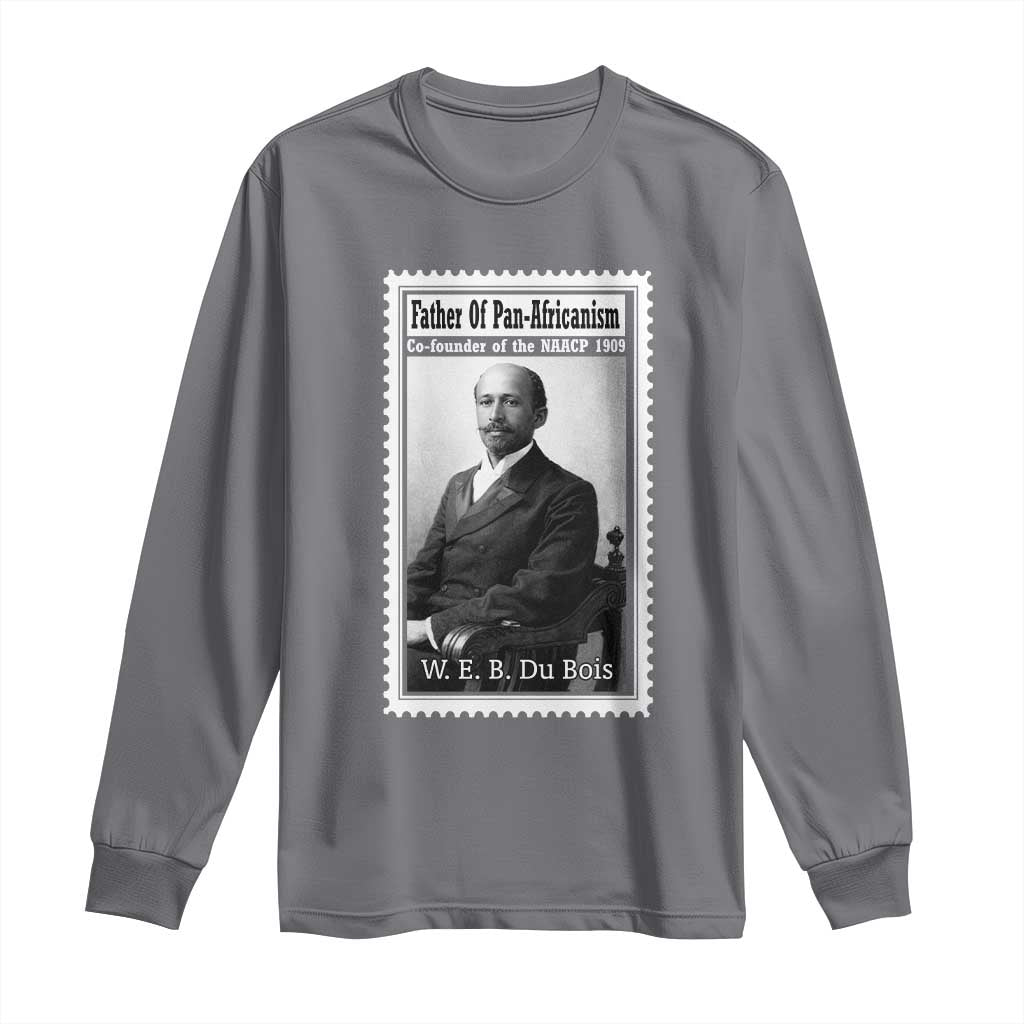 Vintage Stamp W E B Du Bois Long Sleeve Shirt Black Thought Leader TS12 Charcoal Print Your Wear