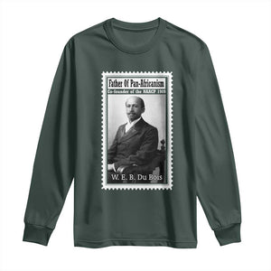 Vintage Stamp W E B Du Bois Long Sleeve Shirt Black Thought Leader TS12 Dark Forest Green Print Your Wear