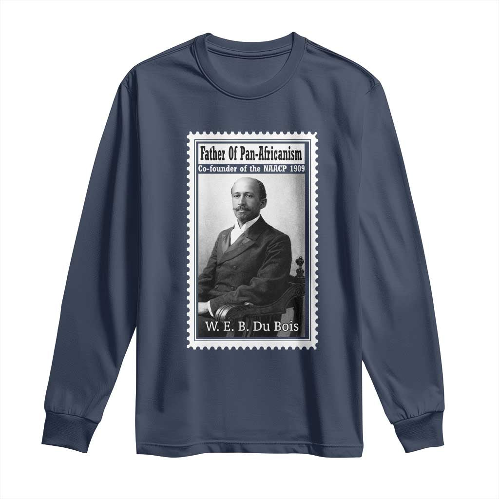 Vintage Stamp W E B Du Bois Long Sleeve Shirt Black Thought Leader TS12 Navy Print Your Wear