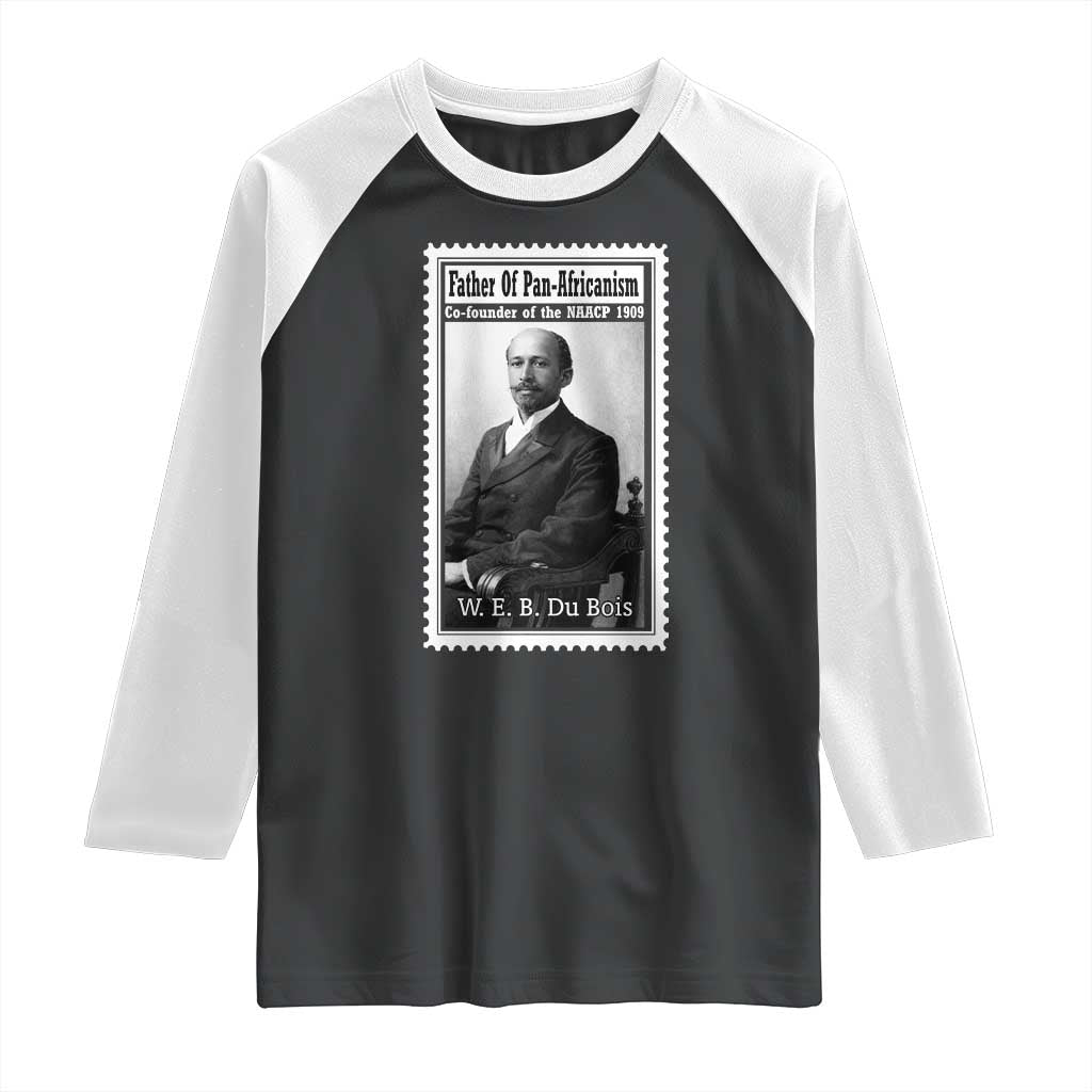 Vintage Stamp W E B Du Bois Raglan Shirt Black Thought Leader TS12 Black White Print Your Wear