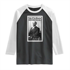 Vintage Stamp W E B Du Bois Raglan Shirt Black Thought Leader TS12 Black White Print Your Wear