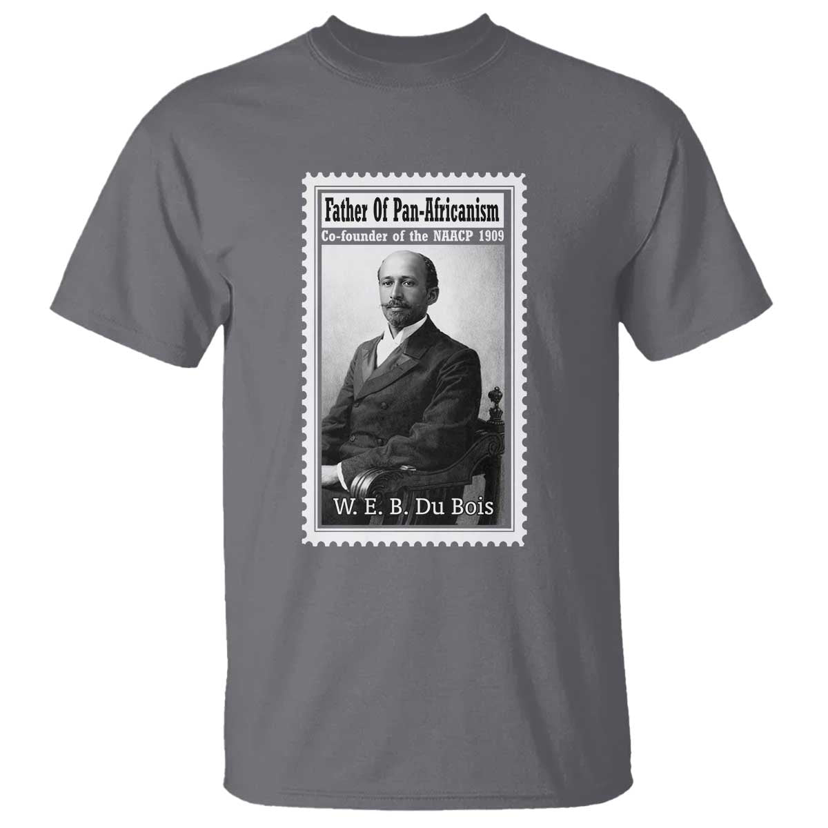 Vintage Stamp W E B Du Bois T Shirt Black Thought Leader TS12 Charcoal Print Your Wear