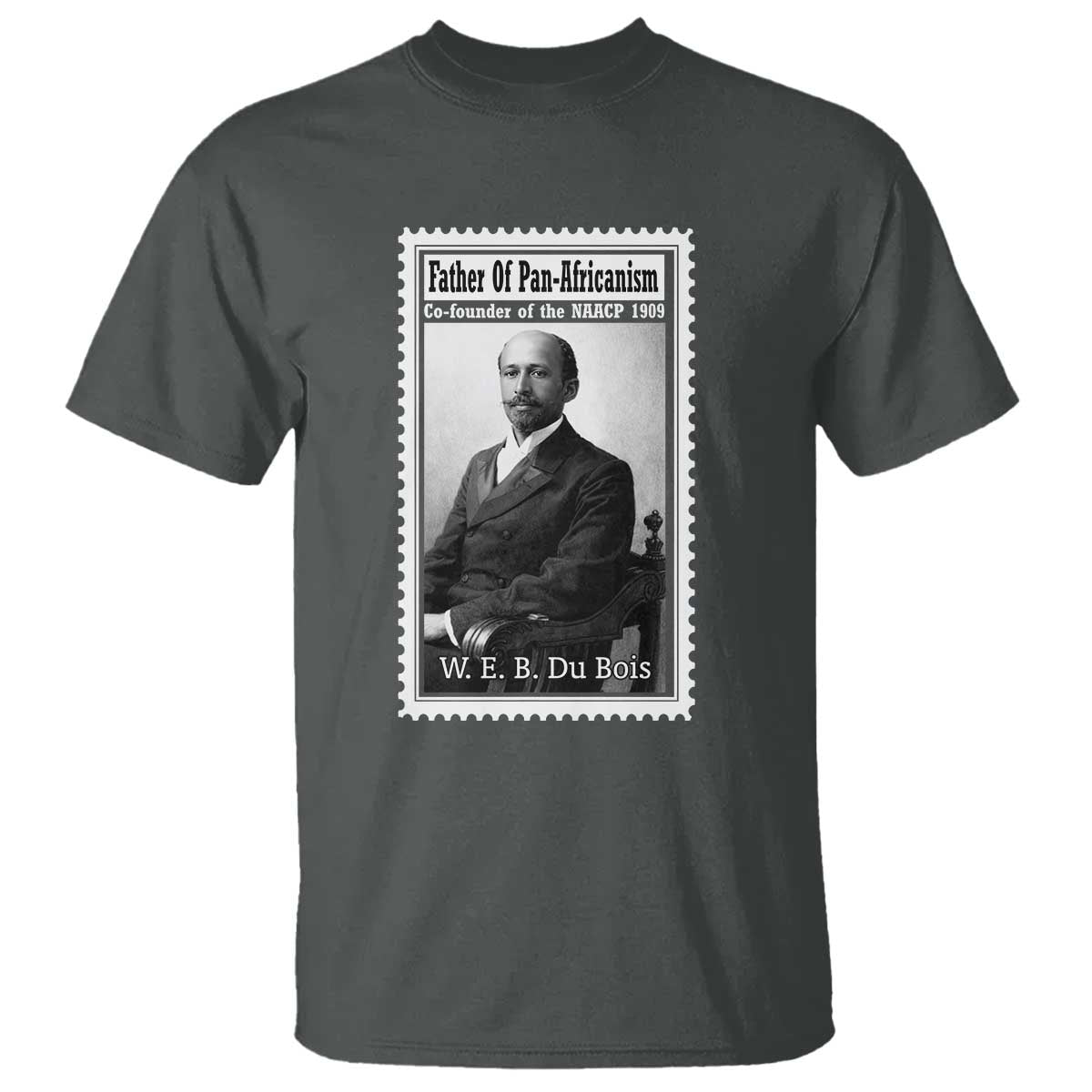 Vintage Stamp W E B Du Bois T Shirt Black Thought Leader TS12 Dark Heather Print Your Wear