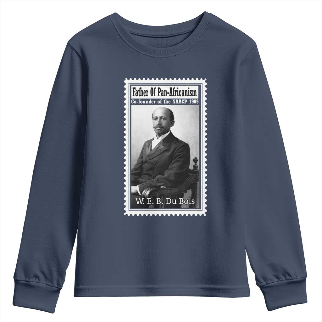 Vintage Stamp W E B Du Bois Youth Sweatshirt Black Thought Leader TS12 Navy Print Your Wear