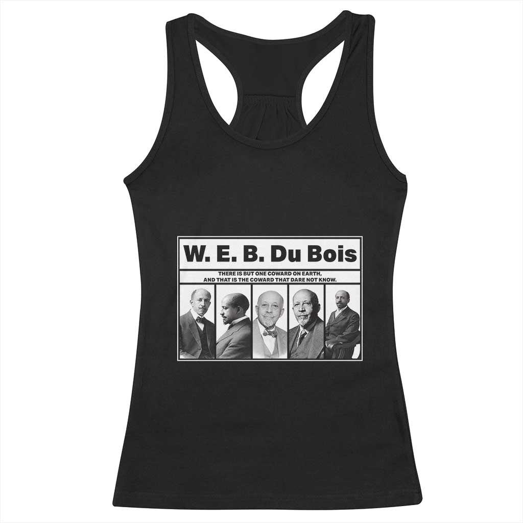 W E B Du Bois Quote Racerback Tank Top There Is But One Coward On Earth TS12 Black Print Your Wear