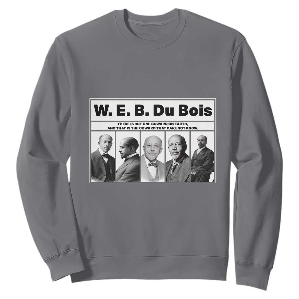 W E B Du Bois Quote Sweatshirt There Is But One Coward On Earth TS12 Charcoal Print Your Wear