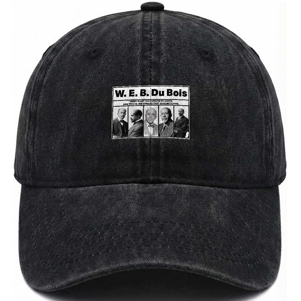 W E B Du Bois Quote Washed Cotton Baseball Cap There Is But One Coward On Earth TS12 Print Your Wear