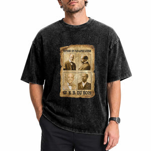 W E B Du Bois Washed Cotton T-Shirt African American History Gift