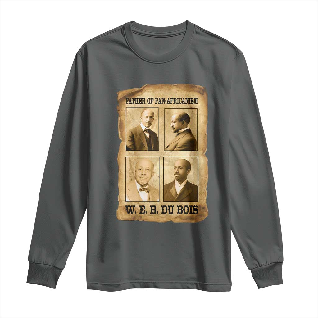 W E B Du Bois Long Sleeve Shirt African American History Gift TS12 Dark Heather Print Your Wear