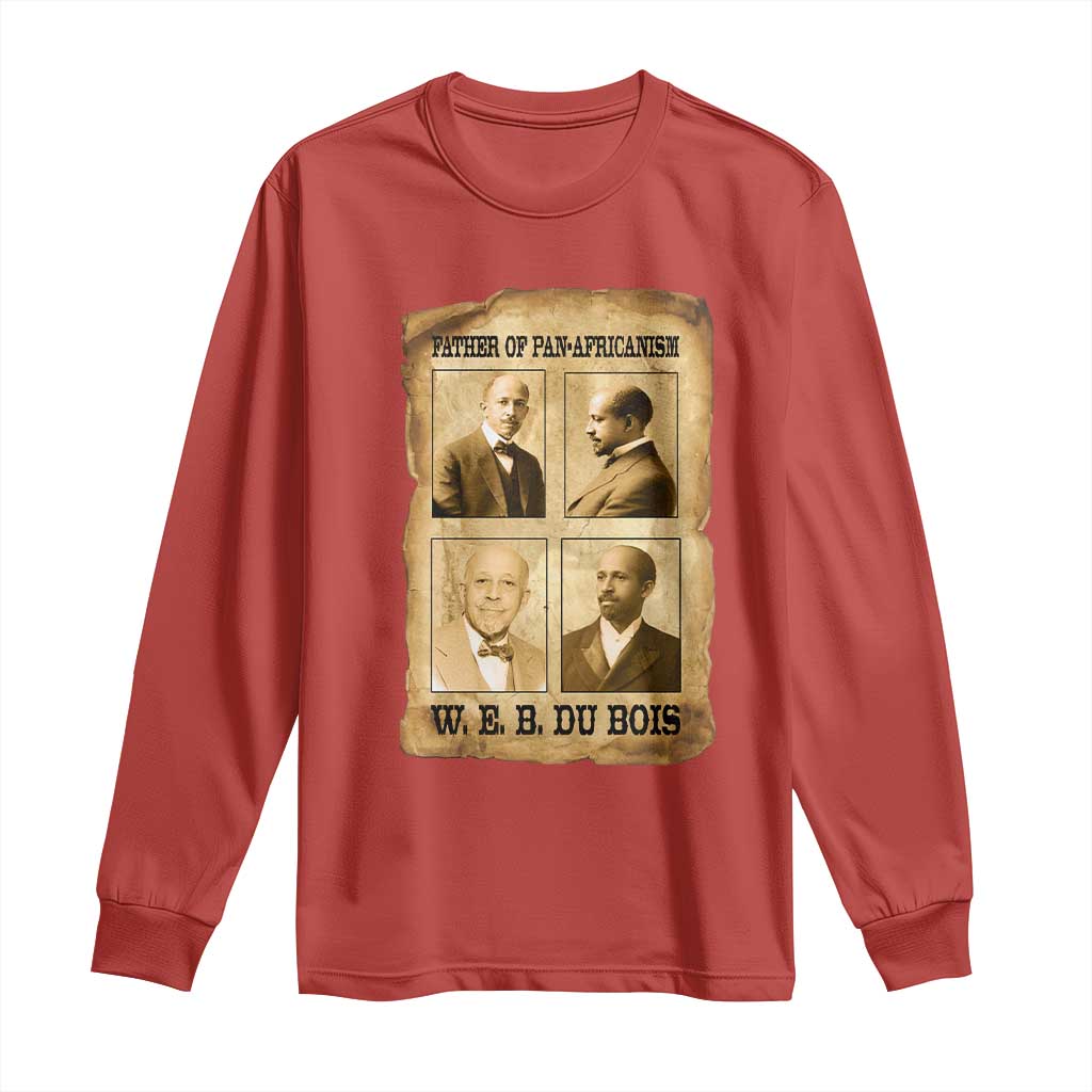 W E B Du Bois Long Sleeve Shirt African American History Gift TS12 Red Print Your Wear