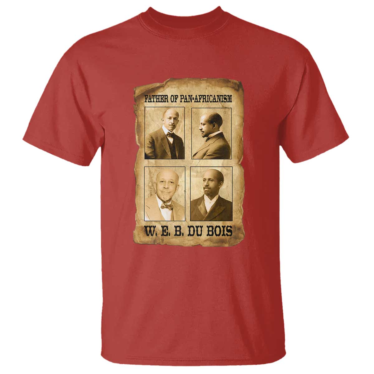 W E B Du Bois T Shirt African American History Gift TS12 Red Print Your Wear