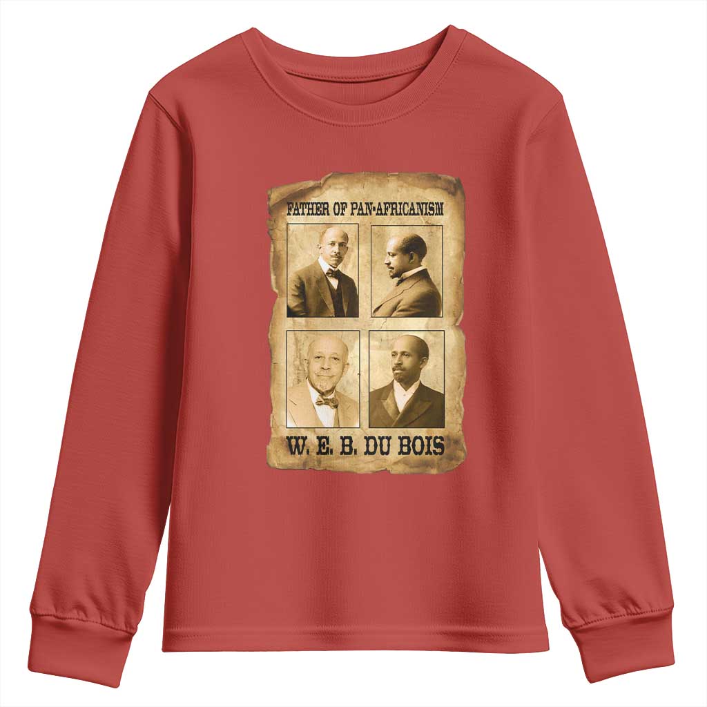 W E B Du Bois Youth Sweatshirt African American History Gift TS12 Red Print Your Wear