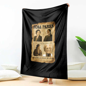 One Person Can Change The World Quote Throw Blanket Rosa Parks Legacy TS12 Print Your Wear