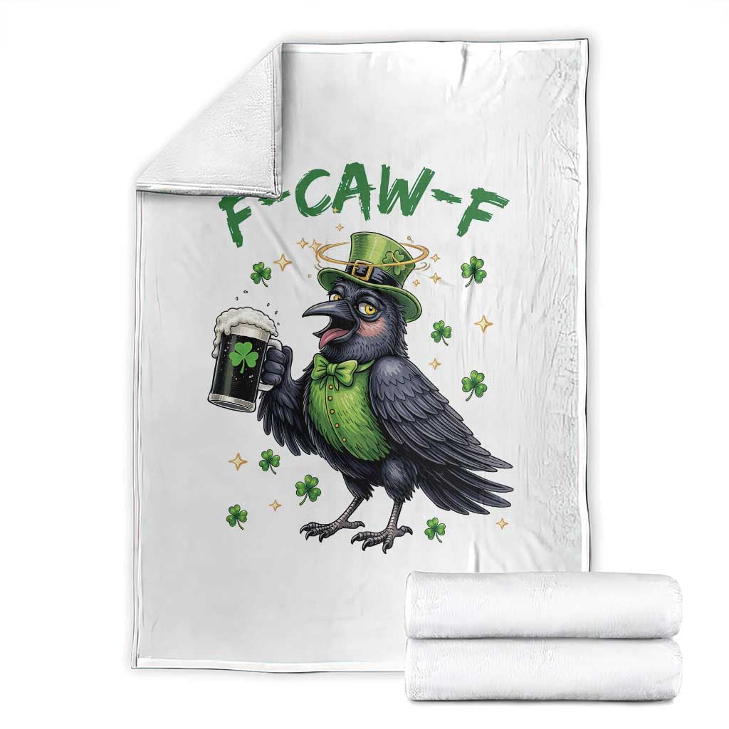 F Caw F Raven Lover Throw Blanket Funny St Patricks Day Gift TS12 White Print Your Wear