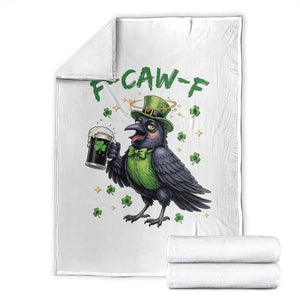 F Caw F Raven Lover Throw Blanket Funny St Patricks Day Gift TS12 White Print Your Wear