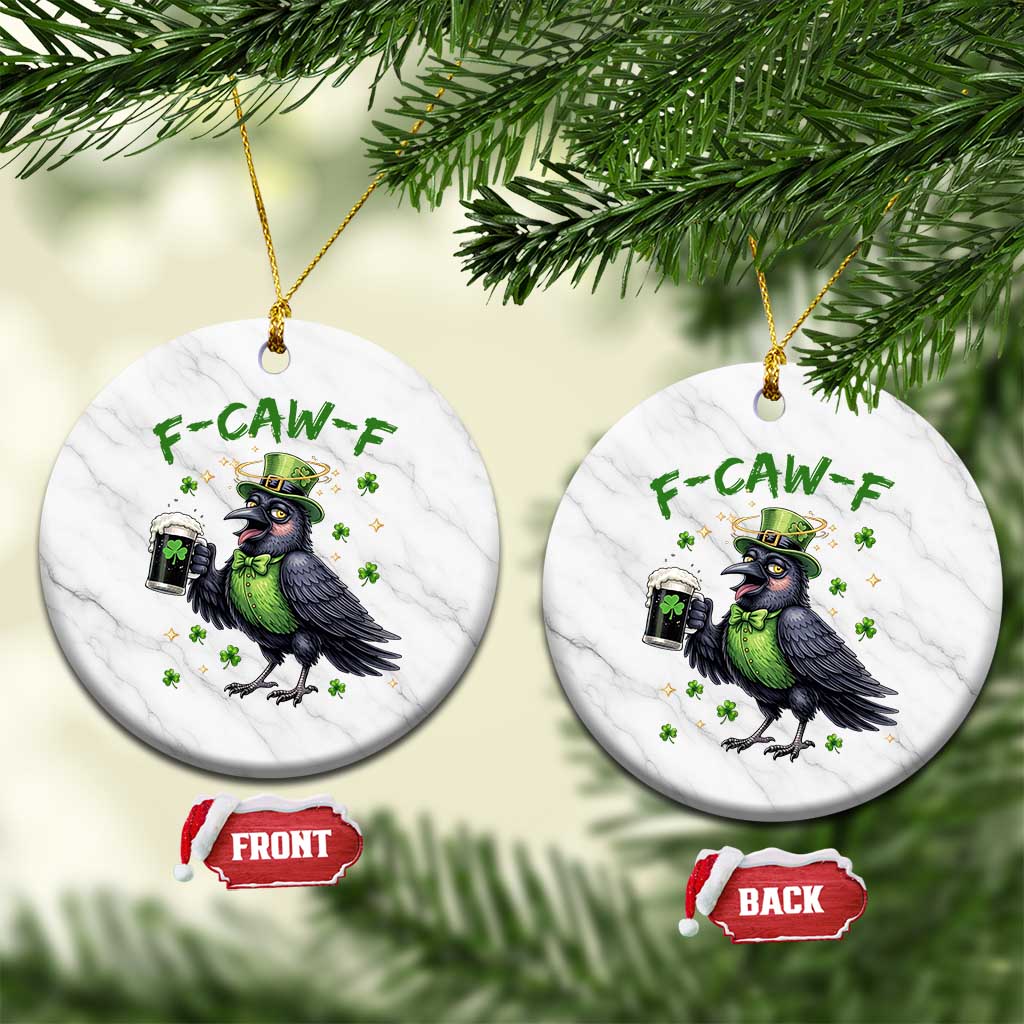 F Caw F Raven Lover Ceramic Ornament Funny St Patricks Day Gift TS12 1pc White Marble Print Your Wear