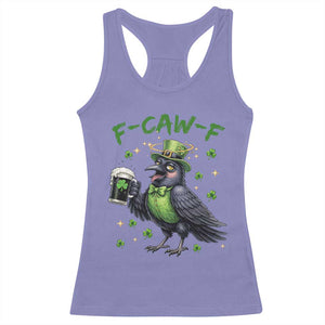 F Caw F Raven Lover Racerback Tank Top Funny St Patricks Day Gift TS12 Violet Print Your Wear