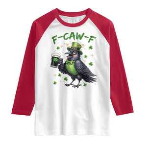 F Caw F Raven Lover Raglan Shirt Funny St Patricks Day Gift TS12 White Red Print Your Wear