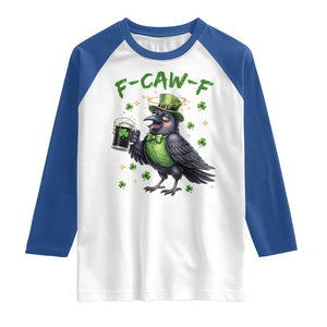 F Caw F Raven Lover Raglan Shirt Funny St Patricks Day Gift TS12 White Royal Print Your Wear