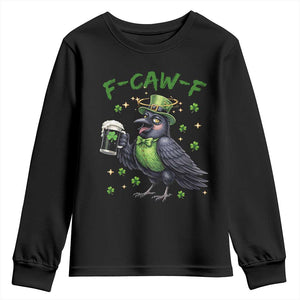 F Caw F Raven Lover Youth Sweatshirt Funny St Patricks Day Gift TS12 Black Print Your Wear