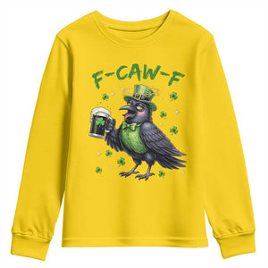 F Caw F Raven Lover Youth Sweatshirt Funny St Patricks Day Gift TS12 Daisy Print Your Wear