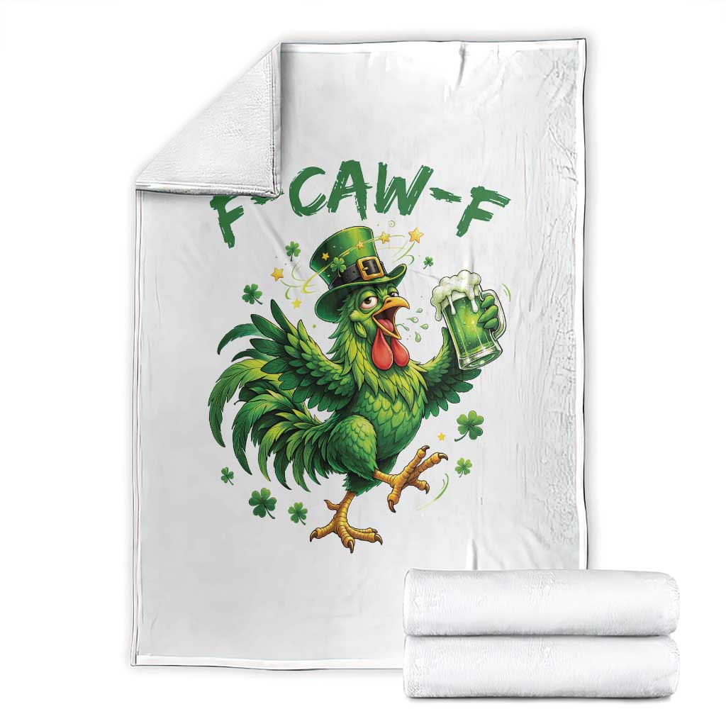 F Caw F Drunk Irish Chicken Throw Blanket Funny St Patricks Day Gift TS12 White Print Your Wear