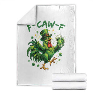 F Caw F Drunk Irish Chicken Throw Blanket Funny St Patricks Day Gift TS12 White Print Your Wear