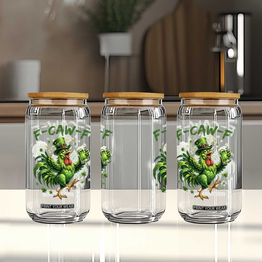 F Caw F Drunk Irish Chicken Glass Can Funny St Patricks Day Gift TS12 Print Your Wear