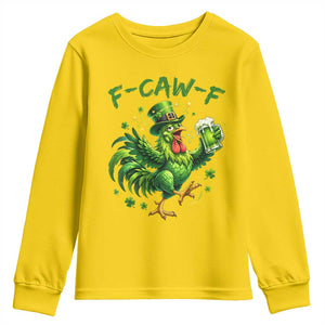F Caw F Drunk Irish Chicken Youth Sweatshirt Funny St Patricks Day Gift TS12 Daisy Print Your Wear