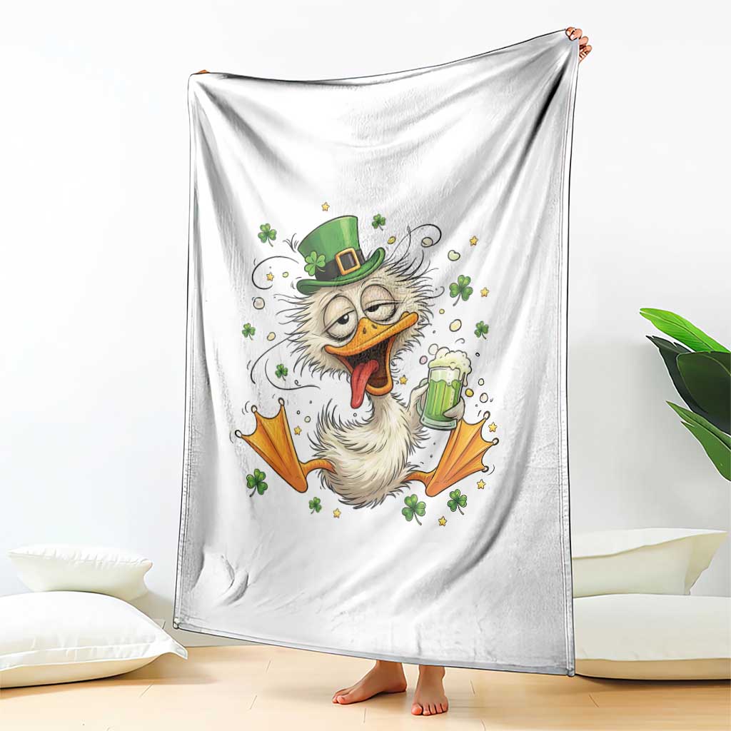 Funny Drunk Irish Duck Throw Blanket St Patricks Day Gift TS12 Print Your Wear