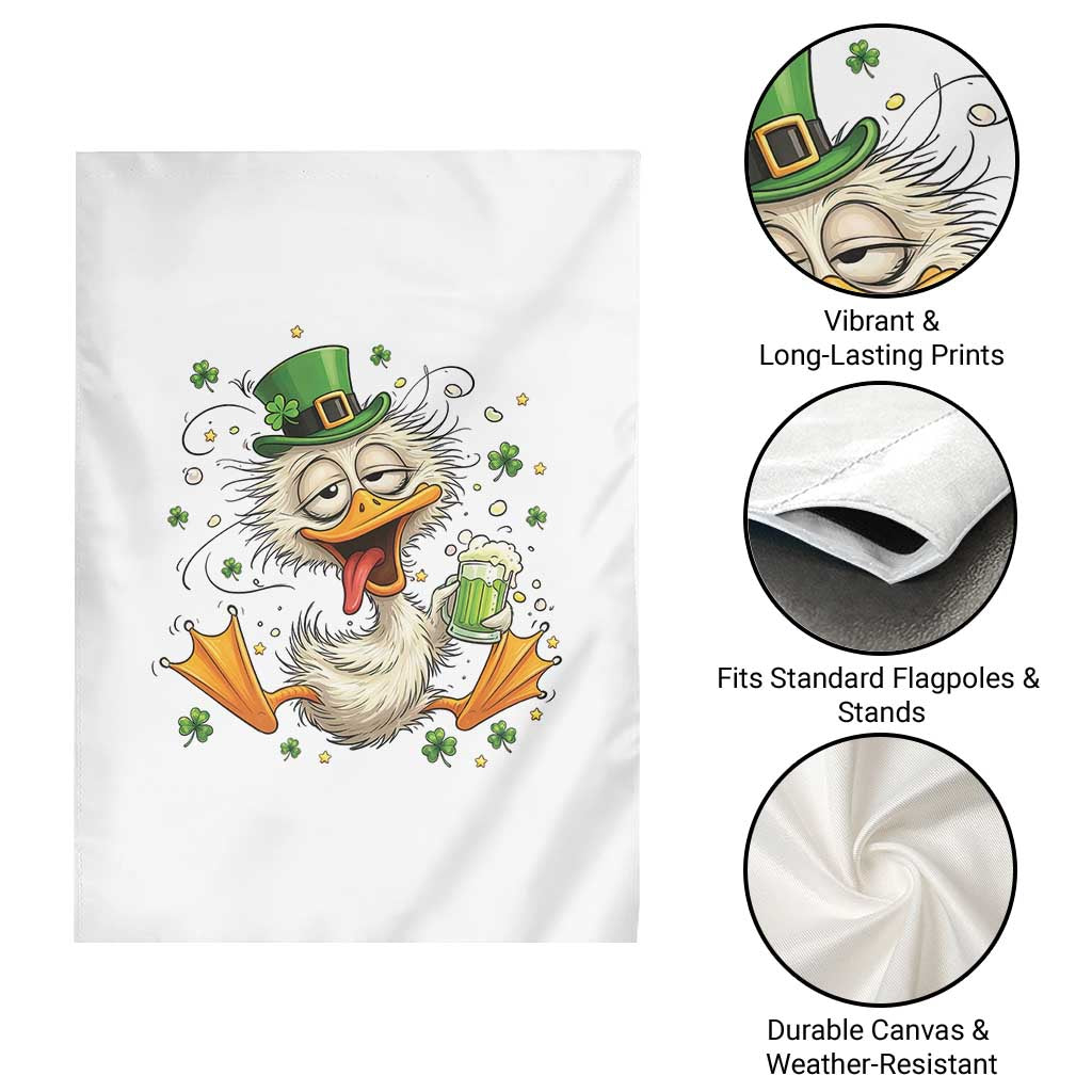 Funny Drunk Irish Duck Garden Flag St Patricks Day Gift TS12 Print Your Wear
