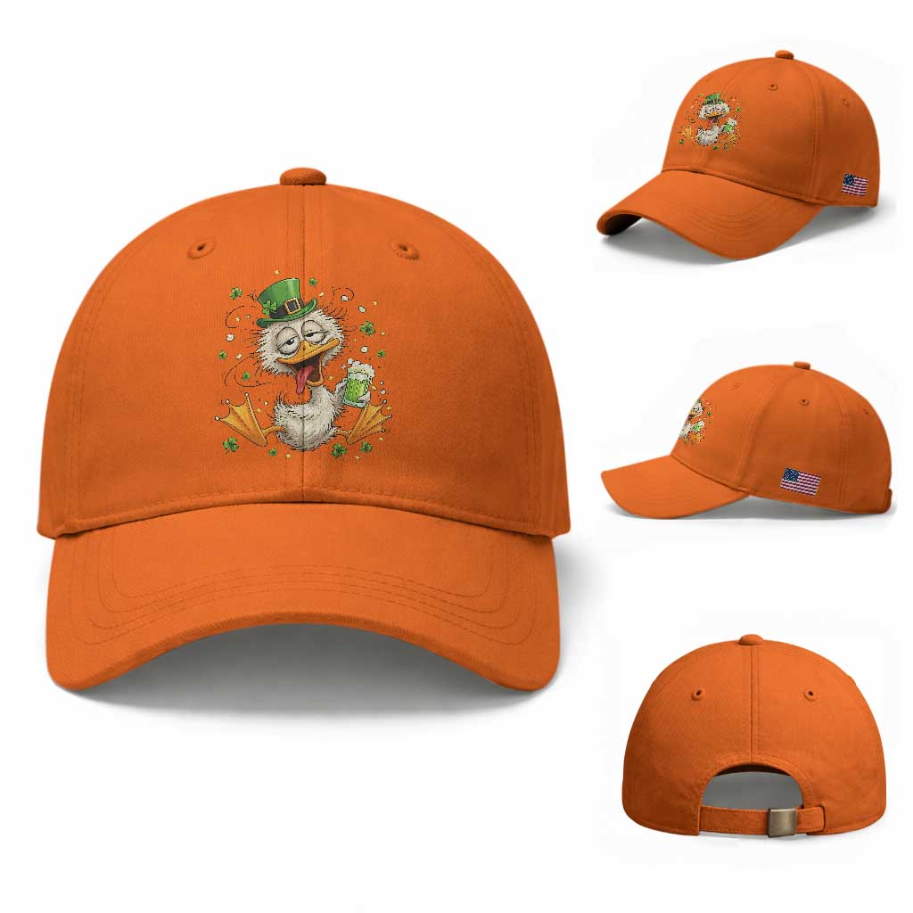 Funny Drunk Irish Duck Baseball Cap St Patricks Day Gift TS12 Baseball Cap Universal Fit Orange Print Your Wear