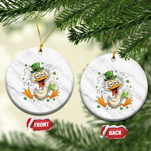 Funny Drunk Irish Duck Ceramic Ornament St Patricks Day Gift TS12 1pc White Marble Print Your Wear