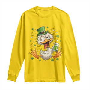 Funny Drunk Irish Duck Long Sleeve Shirt St Patricks Day Gift TS12 Daisy Print Your Wear